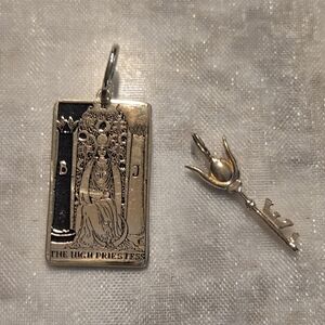 Two 14k Tarot High Priestess Pendants / Charms